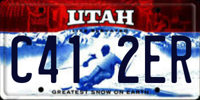 UT license plate C412ER
