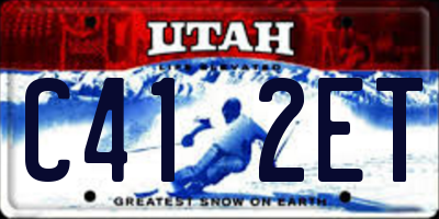 UT license plate C412ET