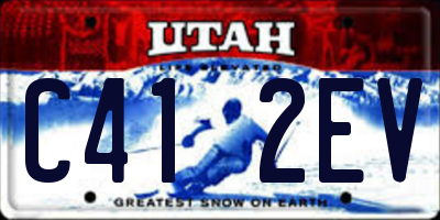 UT license plate C412EV