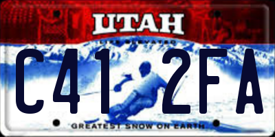 UT license plate C412FA