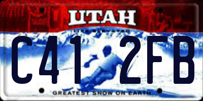 UT license plate C412FB