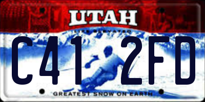 UT license plate C412FD