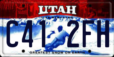 UT license plate C412FH