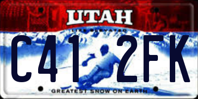 UT license plate C412FK