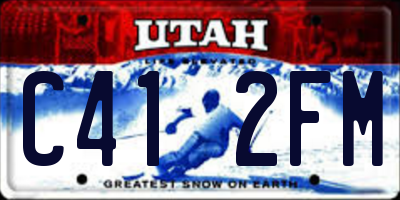 UT license plate C412FM