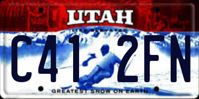 UT license plate C412FN