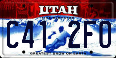 UT license plate C412FO