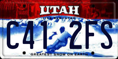 UT license plate C412FS