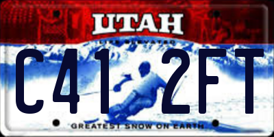 UT license plate C412FT