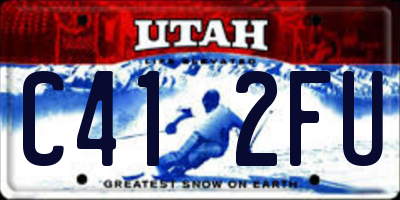 UT license plate C412FU
