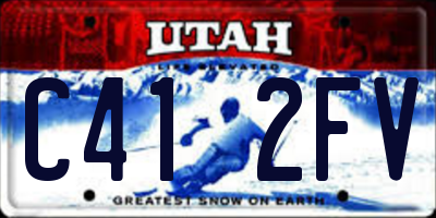 UT license plate C412FV