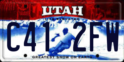 UT license plate C412FW