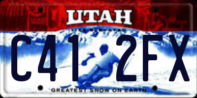 UT license plate C412FX