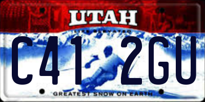 UT license plate C412GU