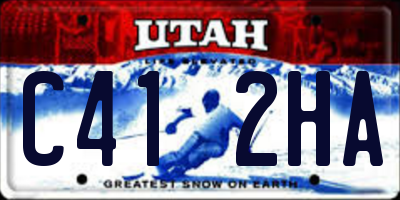 UT license plate C412HA