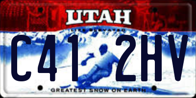 UT license plate C412HV