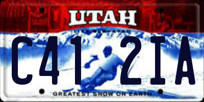UT license plate C412IA