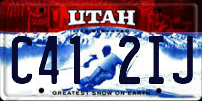 UT license plate C412IJ