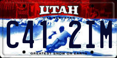 UT license plate C412IM