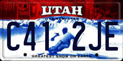 UT license plate C412JE