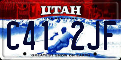 UT license plate C412JF