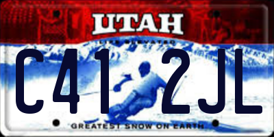 UT license plate C412JL