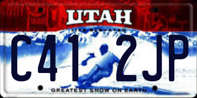 UT license plate C412JP