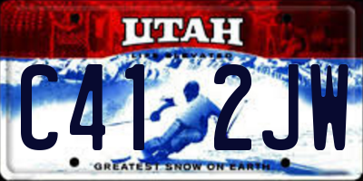 UT license plate C412JW
