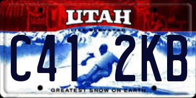UT license plate C412KB