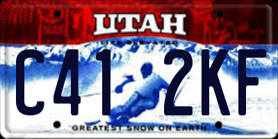 UT license plate C412KF