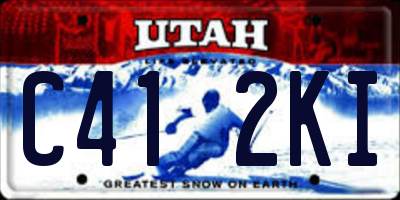 UT license plate C412KI