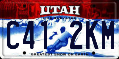 UT license plate C412KM