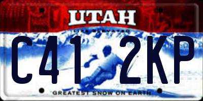 UT license plate C412KP