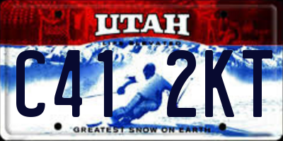UT license plate C412KT