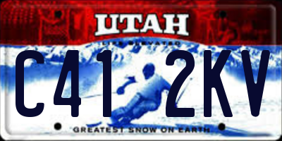 UT license plate C412KV