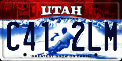 UT license plate C412LM