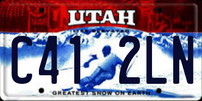 UT license plate C412LN