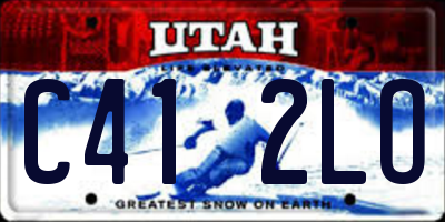 UT license plate C412LO