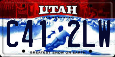 UT license plate C412LW