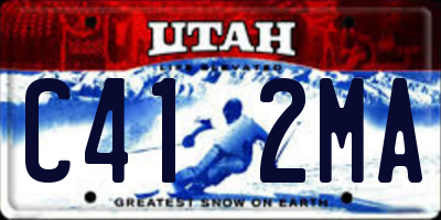 UT license plate C412MA