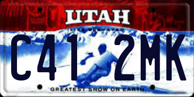 UT license plate C412MK