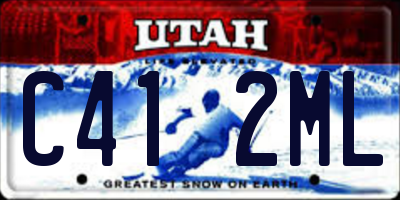 UT license plate C412ML