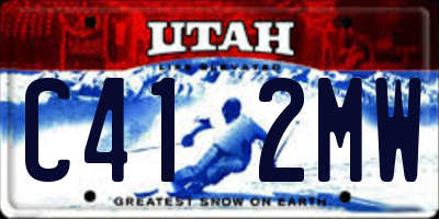 UT license plate C412MW