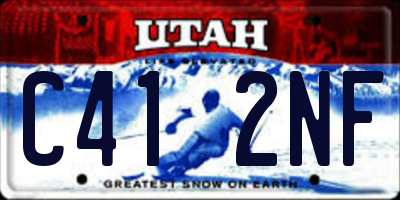 UT license plate C412NF