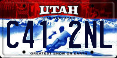 UT license plate C412NL