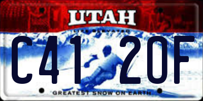UT license plate C412OF