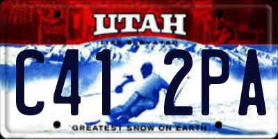 UT license plate C412PA