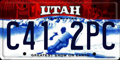 UT license plate C412PC