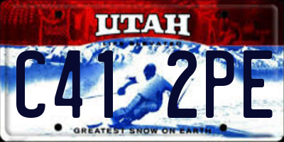 UT license plate C412PE