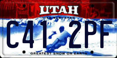 UT license plate C412PF